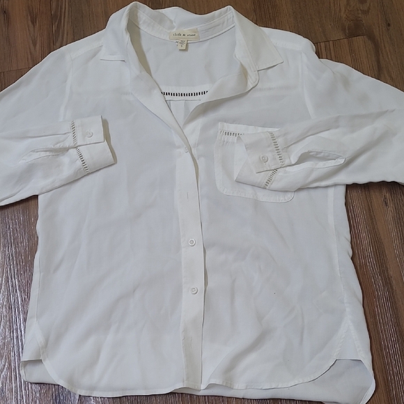 Club Monaco Tops - CLOTH & STONE Ivory Button-Up Shirt USED GOOD CONDITION ZISE S FOR WOMEN.